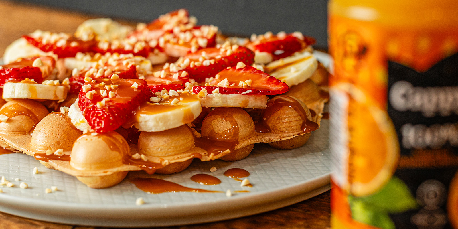 Die traditionelle flache Bubble Waffel